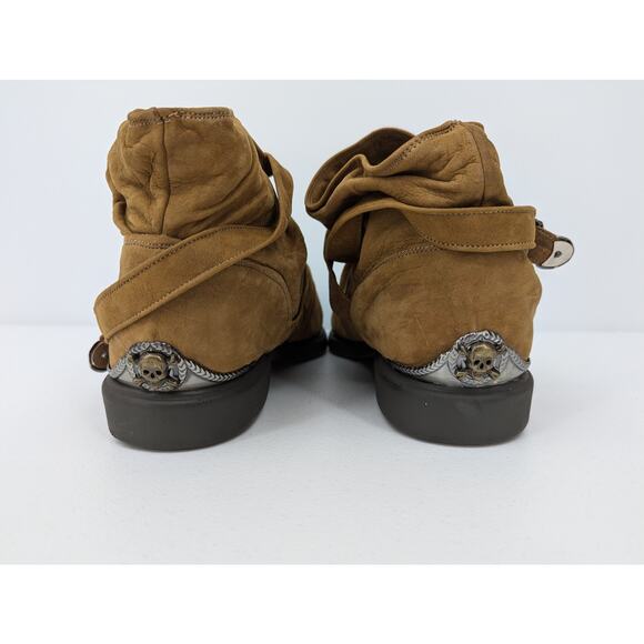 Vintage Zodiac Suede Ankle Boots with Skull Accents Men's Size 13 - Picture 6 of 13
